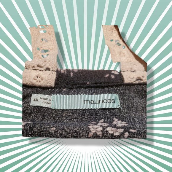 Maurices black, white, and cream summer tunic, size 2X - Picture 4 of 6